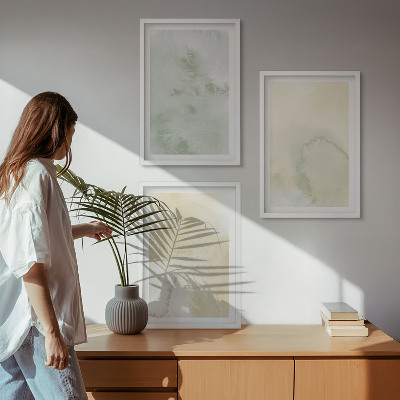 Gerahmtes bilderset Pastellfarbene Aquarelltexturen