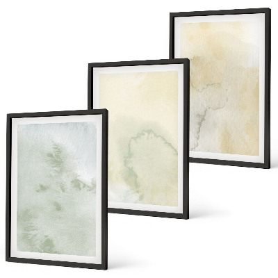 Gerahmtes bilderset Pastellfarbene Aquarelltexturen