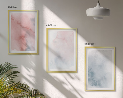 Bilder-3er-set mit rahmen Pastellfarben auf Leinwand