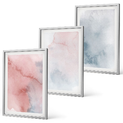 Bilder-3er-set mit rahmen Pastellfarben auf Leinwand