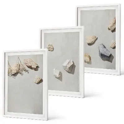 Boho Stranddekoration aus Steinen 3er Set inklusive Rahmen