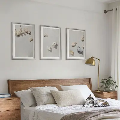 Boho Stranddekoration aus Steinen 3er Set inklusive Rahmen