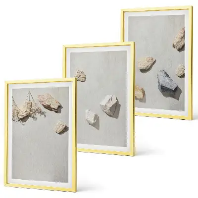 Boho Stranddekoration aus Steinen 3er Set inklusive Rahmen