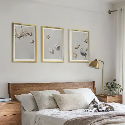 Boho Stranddekoration aus Steinen 3er Set inklusive Rahmen
