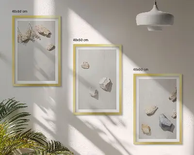 Boho Stranddekoration aus Steinen 3er Set inklusive Rahmen