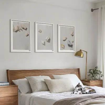 Boho Stranddekoration aus Steinen 3er Set inklusive Rahmen