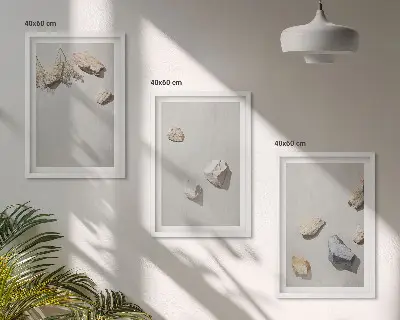 Boho Stranddekoration aus Steinen 3er Set inklusive Rahmen