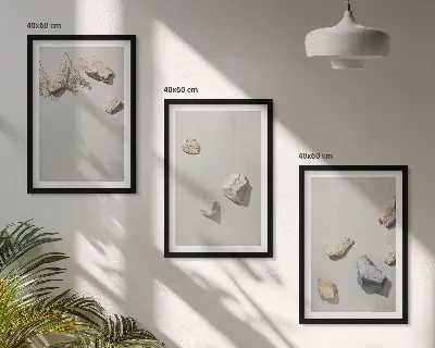 Boho Stranddekoration aus Steinen 3er Set inklusive Rahmen