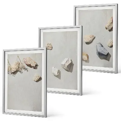 Boho Stranddekoration aus Steinen 3er Set inklusive Rahmen