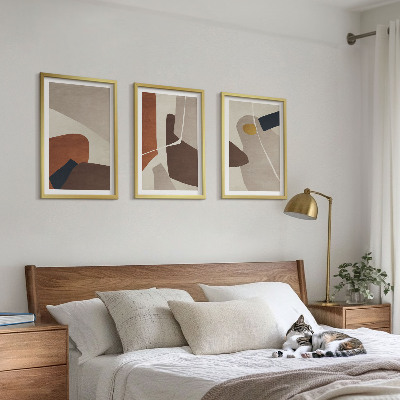 Gerahmtes bilderset Abstrakte Boho-Malerei