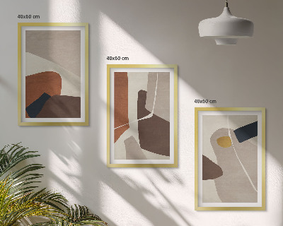 Gerahmtes bilderset Abstrakte Boho-Malerei