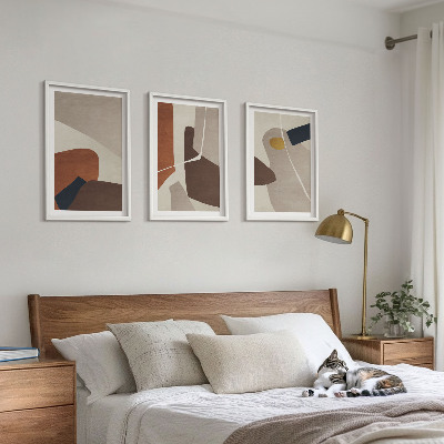 Gerahmtes bilderset Abstrakte Boho-Malerei