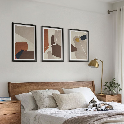 Gerahmtes bilderset Abstrakte Boho-Malerei