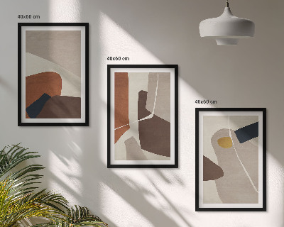 Gerahmtes bilderset Abstrakte Boho-Malerei