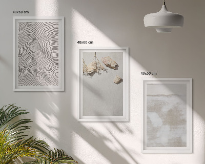 Bilder-3er-set mit rahmen Boho-Textur aus Sandsteinen