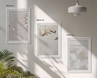 3er-Set Bilder mit Rahmen mit Boho-Textur aus Sandsteinen
