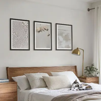 3er-Set Bilder mit Rahmen mit Boho-Textur aus Sandsteinen