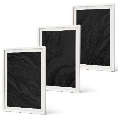 Gerahmtes bilderset Dunkler Marmor, elegante Texturen