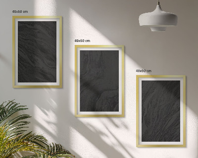 Gerahmtes bilderset Dunkler Marmor, elegante Texturen