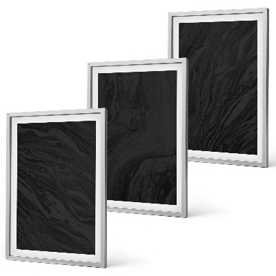 Gerahmtes bilderset Dunkler Marmor, elegante Texturen