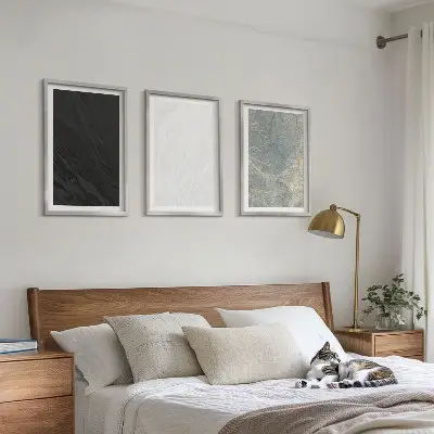 3er-Set Bilder mit Rahmen mit dem Motiv Die Farben eleganter Steinstrukturen