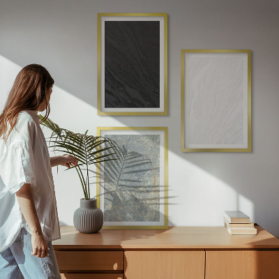 Bilder-3er-set mit rahmen Die Farben eleganter Steinstrukturen