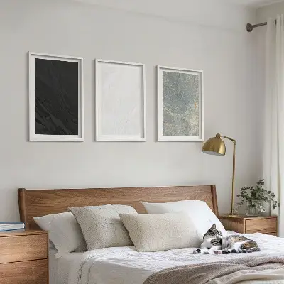 3er-Set Bilder mit Rahmen mit dem Motiv Die Farben eleganter Steinstrukturen