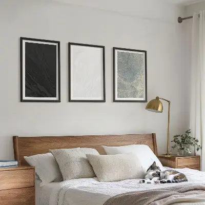 3er-Set Bilder mit Rahmen mit dem Motiv Die Farben eleganter Steinstrukturen