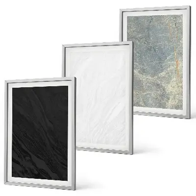 3er-Set Bilder mit Rahmen mit dem Motiv Die Farben eleganter Steinstrukturen