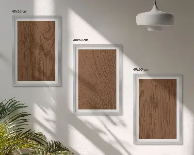Gerahmtes Bilderset mit Motiv Holzstruktur Rinde und Minimalismus