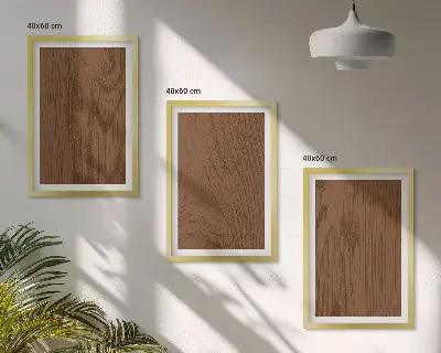 Gerahmtes Bilderset mit Motiv Holzstruktur Rinde und Minimalismus