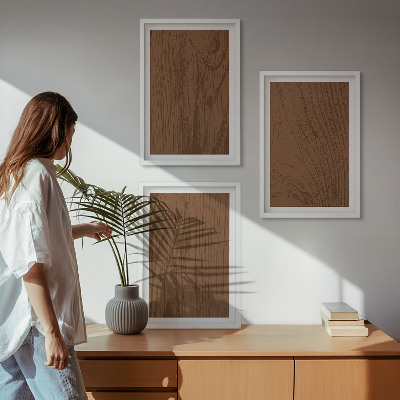 Gerahmtes bilderset Holzstruktur, Rinde, Minimalismus