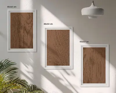 Gerahmtes Bilderset mit Motiv Holzstruktur Rinde und Minimalismus
