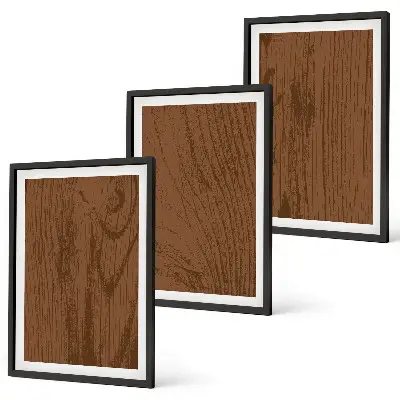 Gerahmtes Bilderset mit Motiv Holzstruktur Rinde und Minimalismus