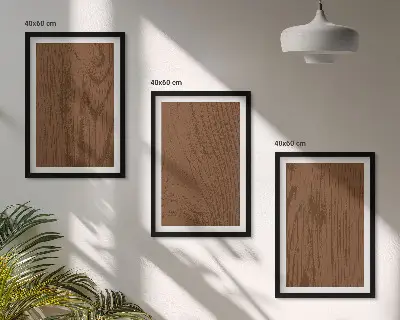 Gerahmtes Bilderset mit Motiv Holzstruktur Rinde und Minimalismus