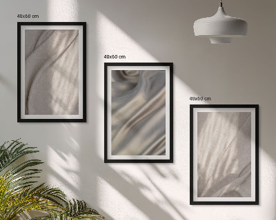 Bilder-3er-set mit rahmen Nahaufnahme von natürlichen Boho-Stoffen