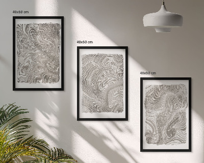 Bilder-3er-set mit rahmen Moderne Formen Malerei