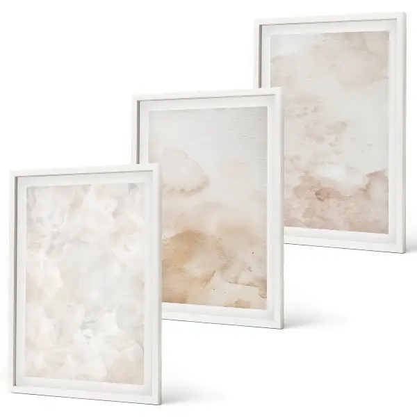 Gerahmtes Bilderset mit modischen Pastelltexturen