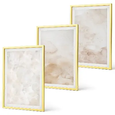 Gerahmtes Bilderset mit modischen Pastelltexturen