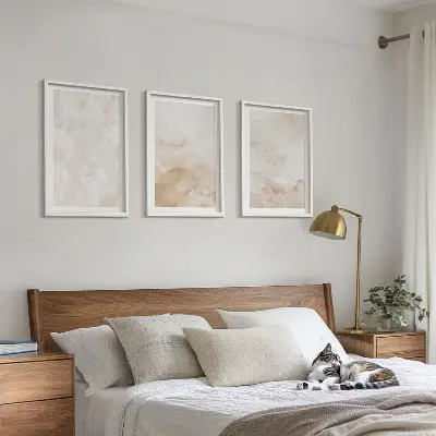 Gerahmtes Bilderset mit modischen Pastelltexturen