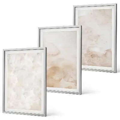 Gerahmtes Bilderset mit modischen Pastelltexturen