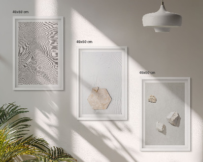 Bilder-3er-set mit rahmen Leichte Boho-Sandtexturen