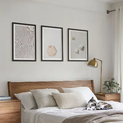 3er-Set Bilder mit Rahmen mit leichten Boho-Sandtexturen