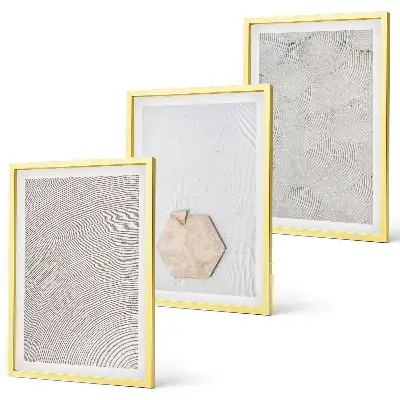Gerahmtes Bilderset mit leichten Boho-Sandtexturen
