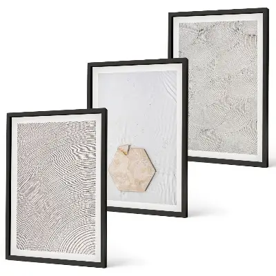 Gerahmtes Bilderset mit leichten Boho-Sandtexturen