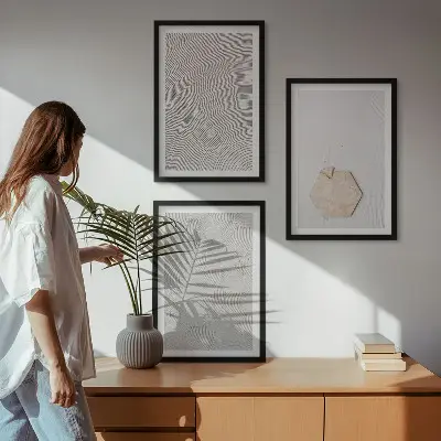 Gerahmtes Bilderset mit leichten Boho-Sandtexturen