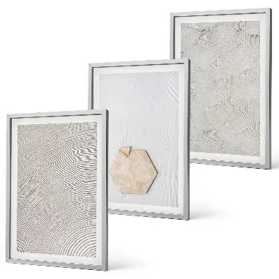 Gerahmtes Bilderset mit leichten Boho-Sandtexturen