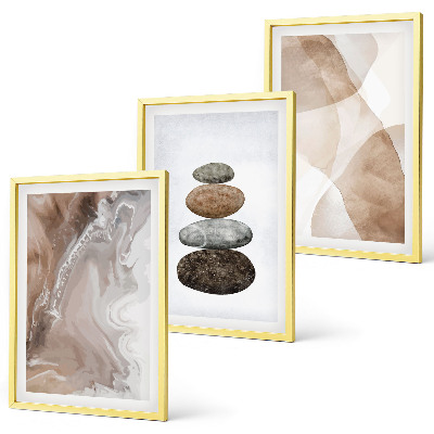Bilder-3er-set mit rahmen Abstrakte Pastellformen