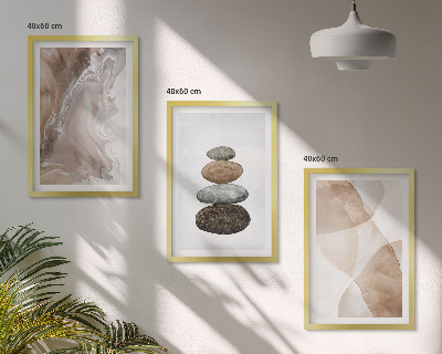 Bilder-3er-set mit rahmen Abstrakte Pastellformen