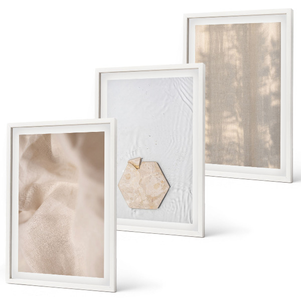 Gerahmtes bilderset Subtile Texturen, Boho-Natur